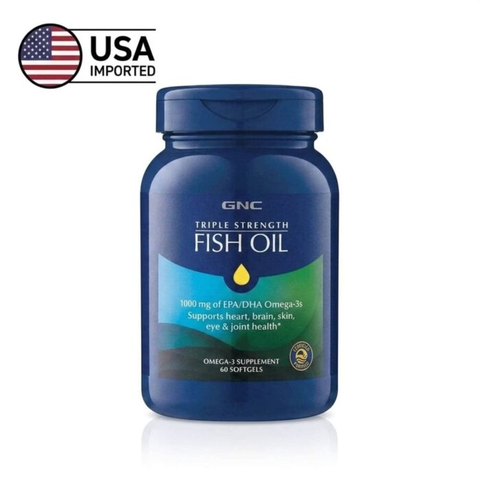 GNC Triple Strength Fish Oil 60 Softgels Bottle - USA Imported Supplement in Pakistan