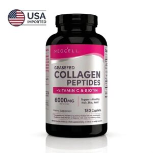 NeoCell Grassfed Collagen Peptides + C & Biotin 180 Caplets - Original USA Imported in Pakistan