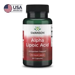 Swanson Alpha Lipoic Acid 600mg 60 capsules bottle USA Imported badge HealthBazaar