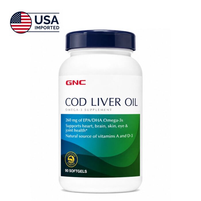 GNC Cod Liver Oil 90 Softgels Price in Pakistan - Healthbazaar.pk