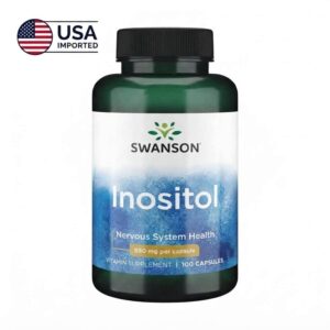 Swanson Inositol 650mg 100 capsules front bottle image for nervous system - HealthBazaar.pk