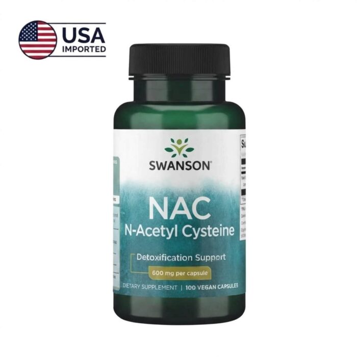 Swanson NAC N-Acetyl Cysteine 600mg 100 capsules bottle with USA Imported badge for HealthBazaar Pakistan